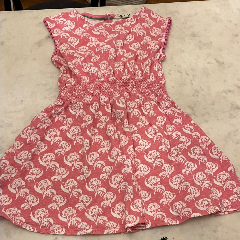 Mini Boden Pink and White Floral Dress